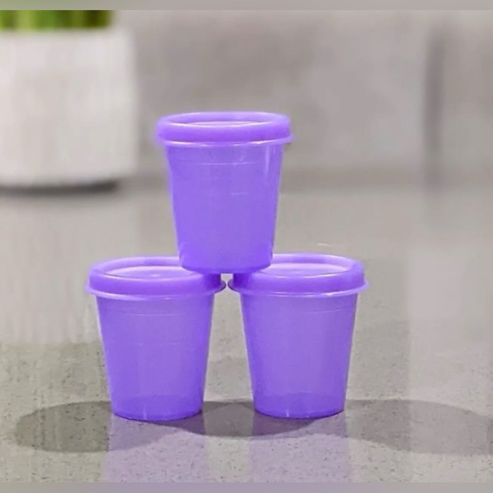 Tupperware Set of Three Purple Storage Containers